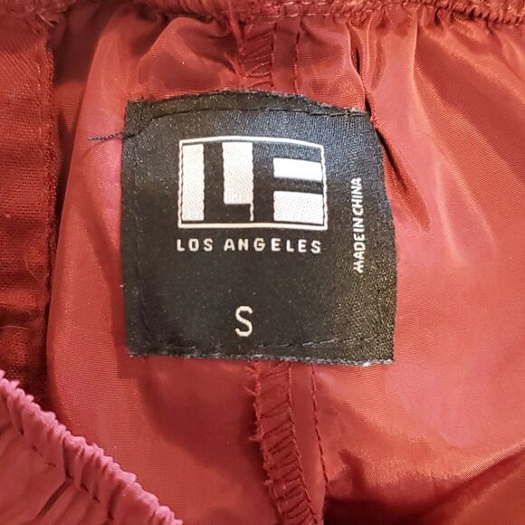LF Burgundy Zipper Joggers SZ S - Picture 6 of 8